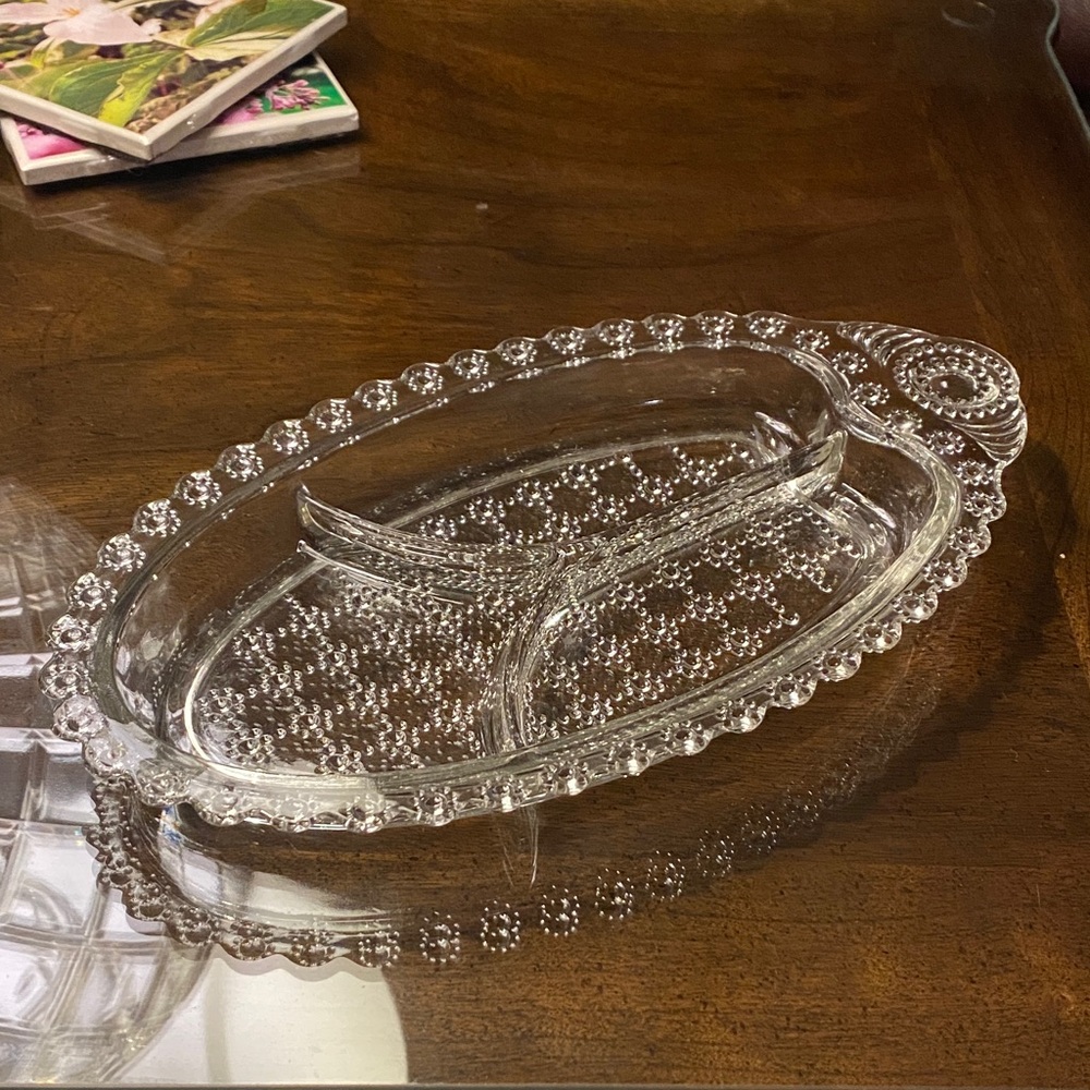 Elegant Clear Glass Divided Serving Tray